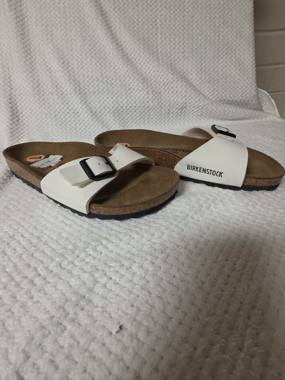 Birkenstock Madrid White Patent Sandals Size 38 / 7